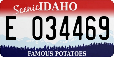 ID license plate E034469