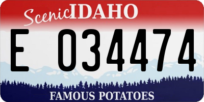ID license plate E034474