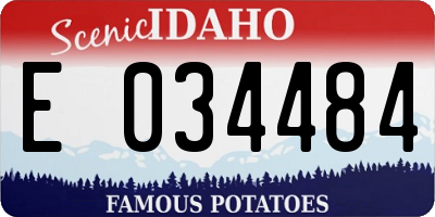 ID license plate E034484