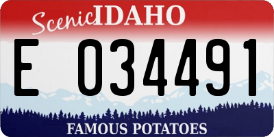 ID license plate E034491