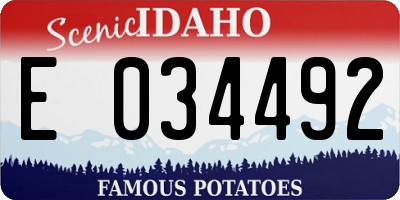 ID license plate E034492
