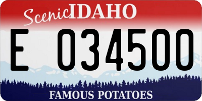 ID license plate E034500