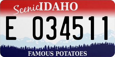 ID license plate E034511