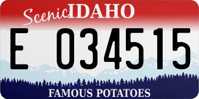 ID license plate E034515