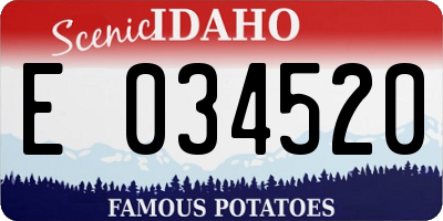 ID license plate E034520