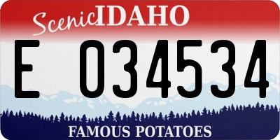 ID license plate E034534