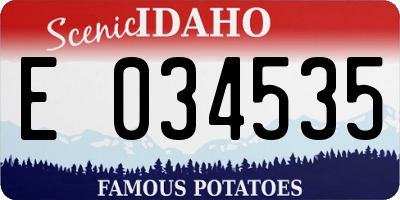 ID license plate E034535
