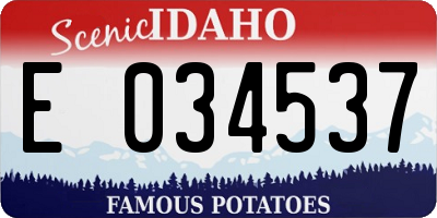 ID license plate E034537