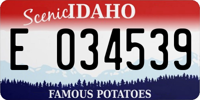 ID license plate E034539