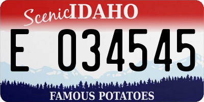 ID license plate E034545