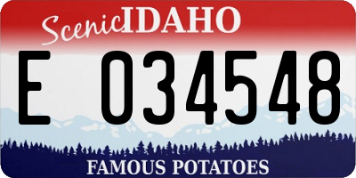 ID license plate E034548