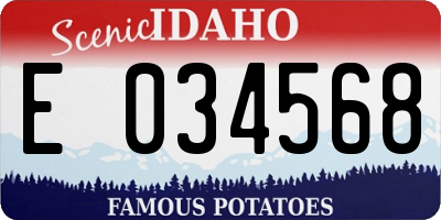 ID license plate E034568