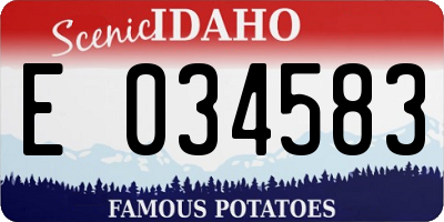 ID license plate E034583