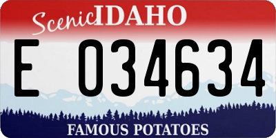 ID license plate E034634