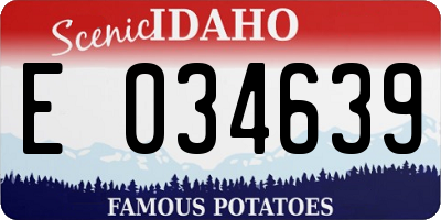 ID license plate E034639