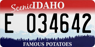 ID license plate E034642