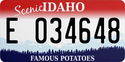 ID license plate E034648