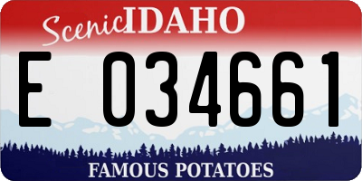 ID license plate E034661