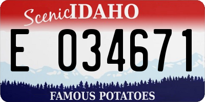 ID license plate E034671