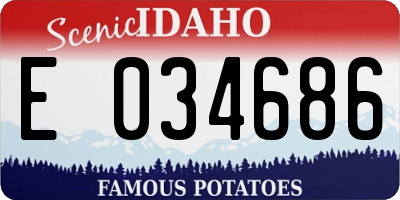 ID license plate E034686