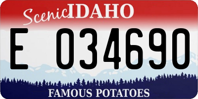 ID license plate E034690