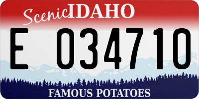 ID license plate E034710