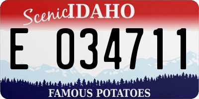 ID license plate E034711