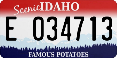 ID license plate E034713