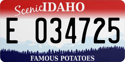 ID license plate E034725