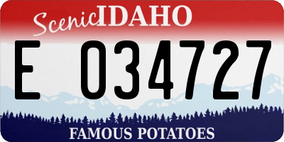 ID license plate E034727