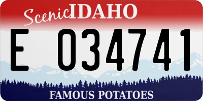 ID license plate E034741