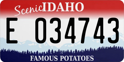 ID license plate E034743
