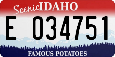 ID license plate E034751