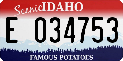 ID license plate E034753