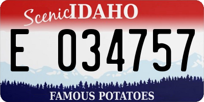 ID license plate E034757