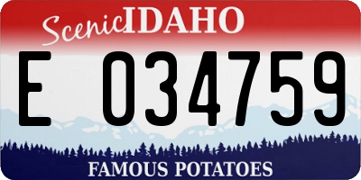 ID license plate E034759