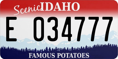 ID license plate E034777