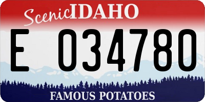 ID license plate E034780