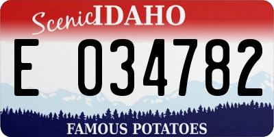 ID license plate E034782