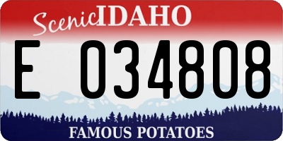 ID license plate E034808