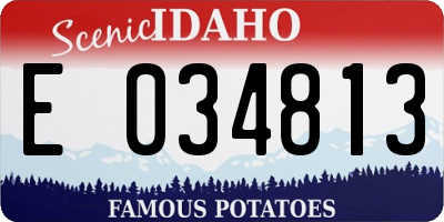 ID license plate E034813