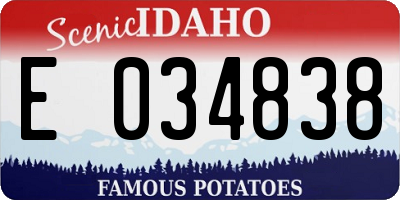 ID license plate E034838