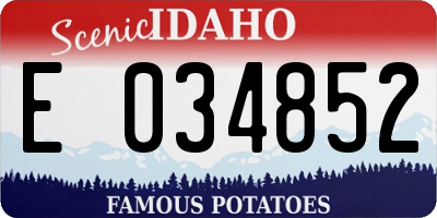 ID license plate E034852