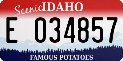 ID license plate E034857