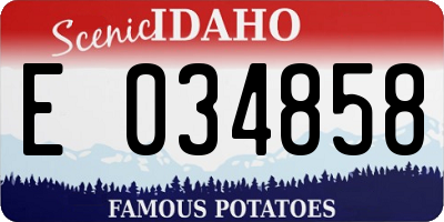 ID license plate E034858
