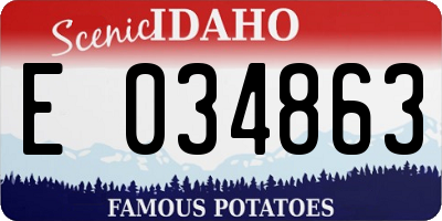 ID license plate E034863