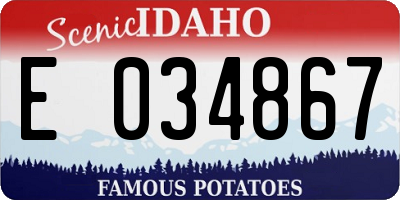ID license plate E034867