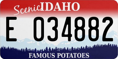 ID license plate E034882