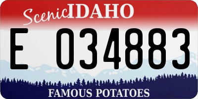 ID license plate E034883