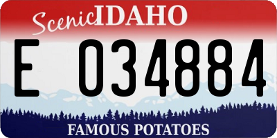 ID license plate E034884